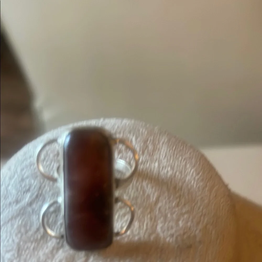 Sold in show Handmade Genuine Rhodochrosite silver with Reddish Brown Stone - Picture 3 of 7